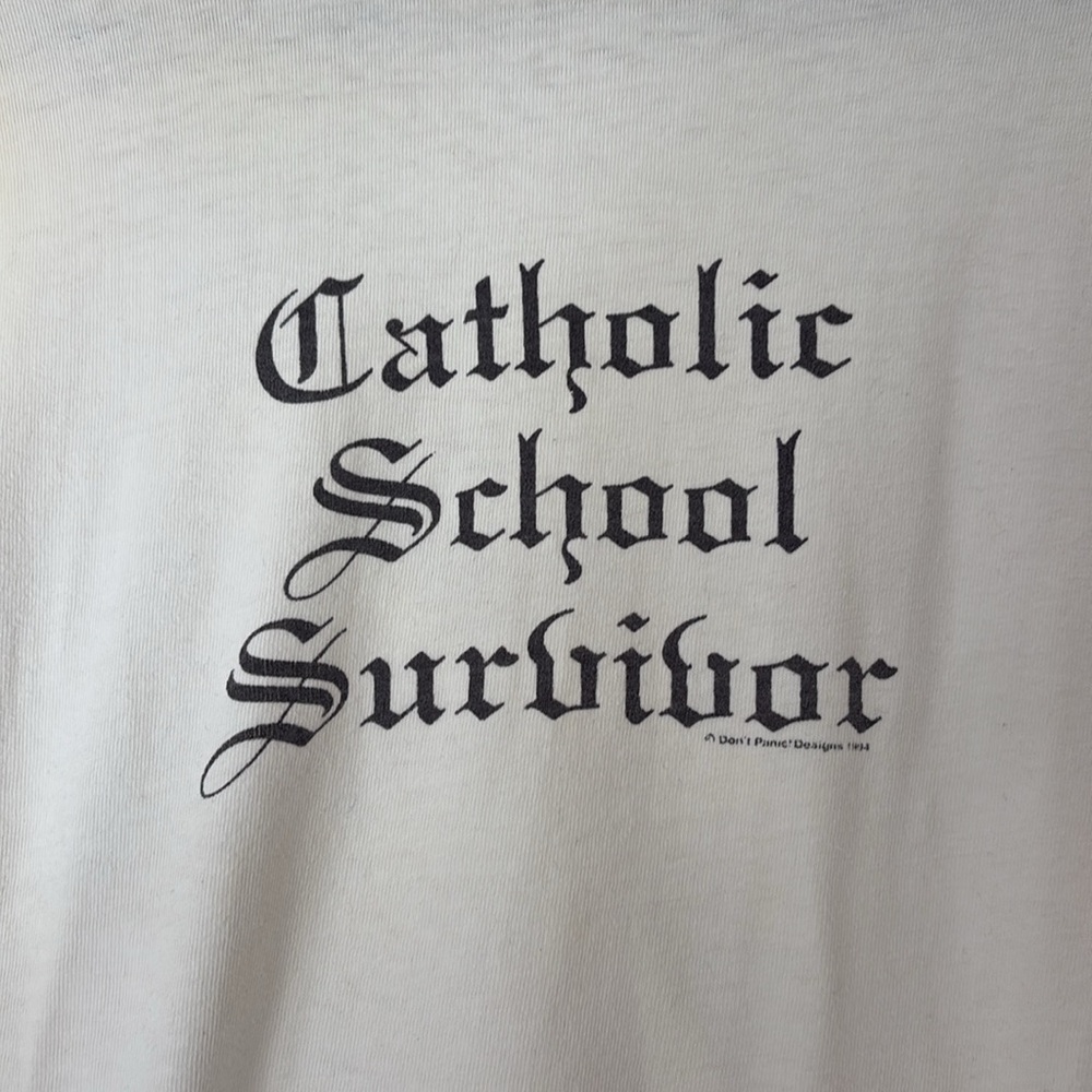 Catholic School Survivor Graphic Tee - Cream - Picture 3 of 4